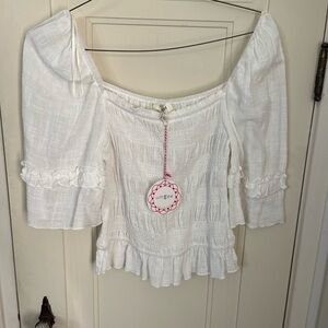 Umgee off the shoulder smocked blouse